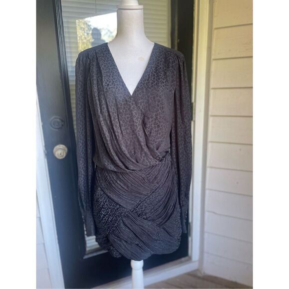 Free People Let’s Dance Cheetah Black Cocktail Deess Size 8 - Picture 15 of 16